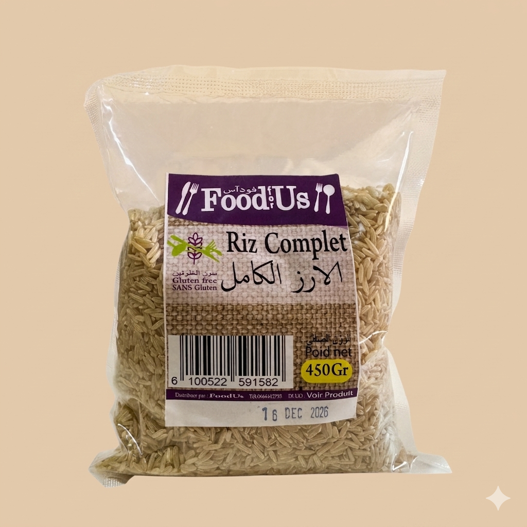 Riz Complet Sans Gluten 1 kg- الأرز الكامل الخالي من الغلوتين