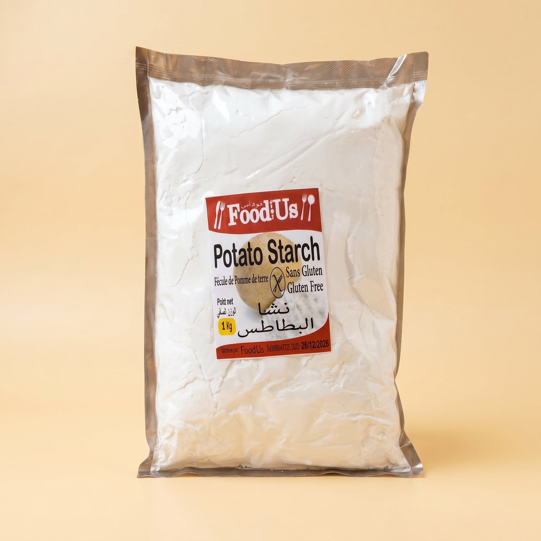 Fécule de Pomme de Terre Sans Gluten  1kg  100% نشا البطاطس طبيعي