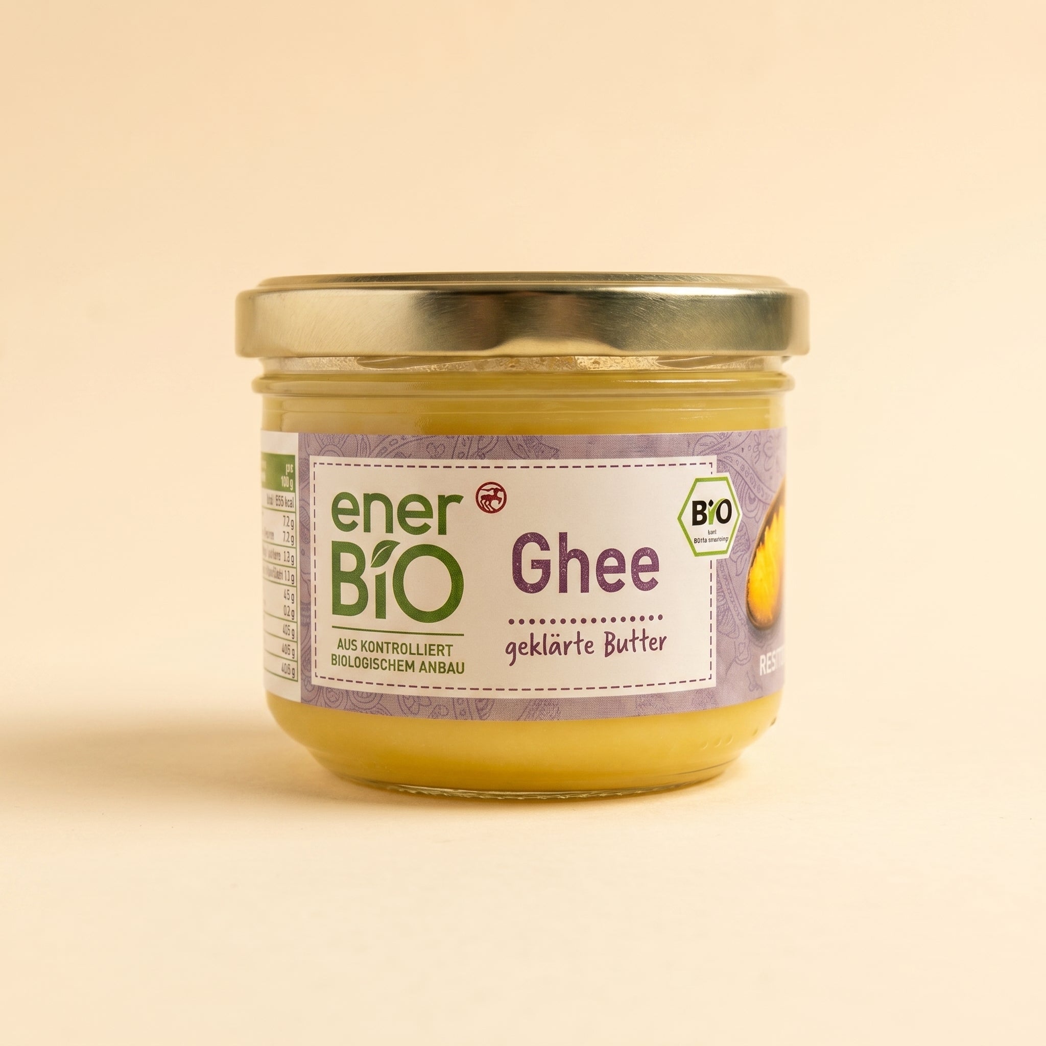 Ghee Bio Beurre Clarifié 180g سمن الغي العضوي النقي (زبدة مصفاة) من إنيربيو - مثالي للطبخ والقلي