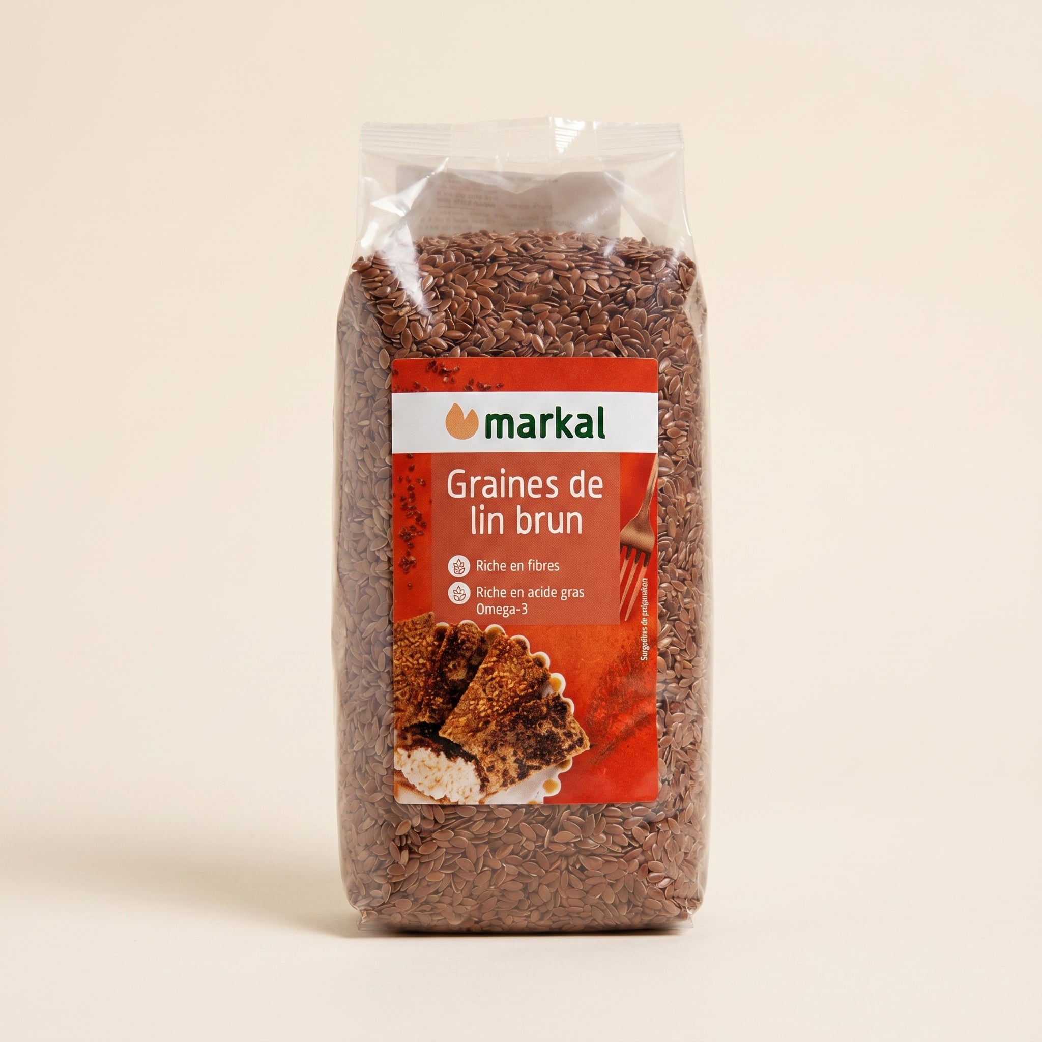 Graines de Lin Brun Bio Markal 500g — Riche en Oméga-3 & Fibres | Agriculture Biologique | Superaliment Naturel