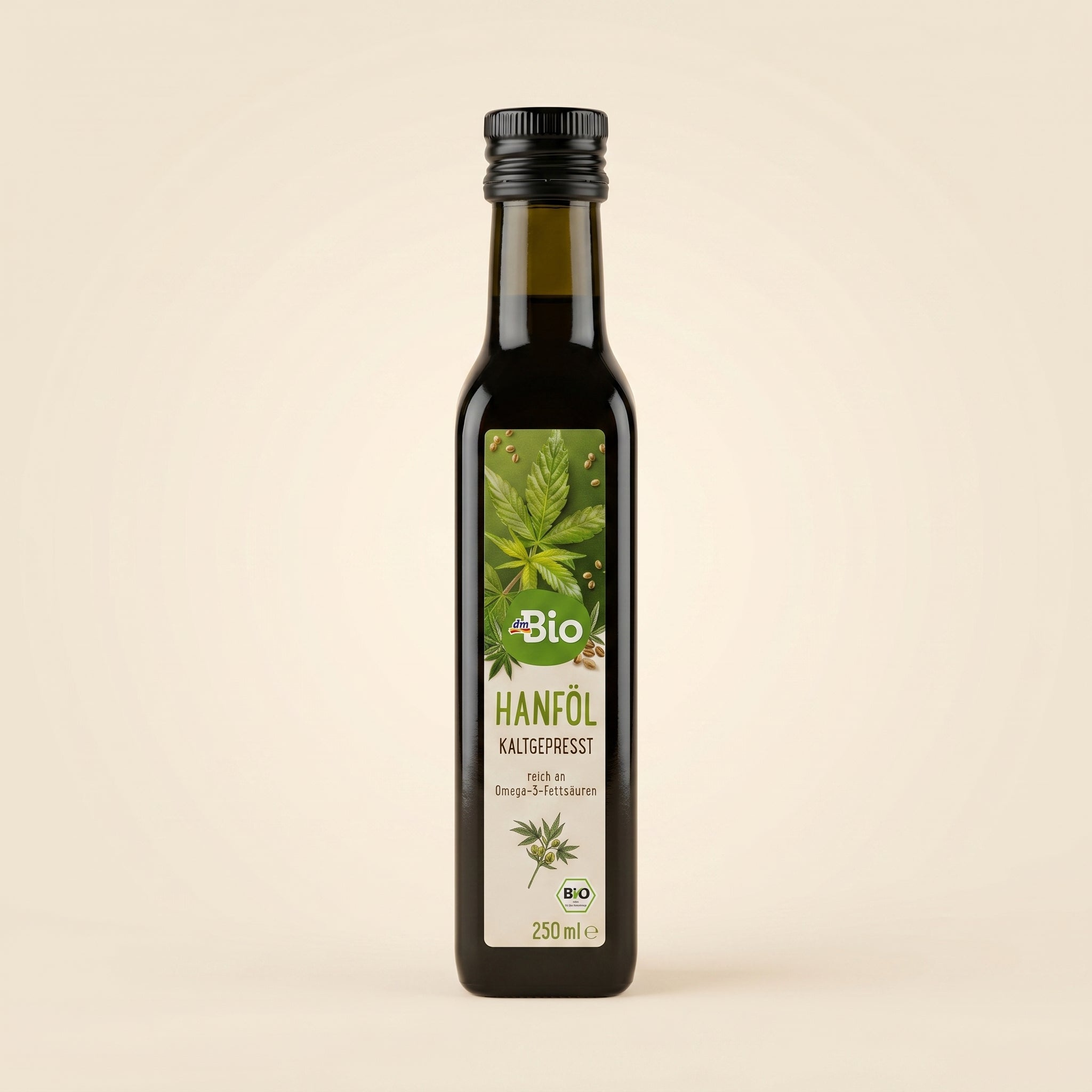 Huile de Chanvre Bio dmBio 250ml — Pressée à Froid | Riche en Oméga-3 | 100% Vegan | Superaliment Naturel