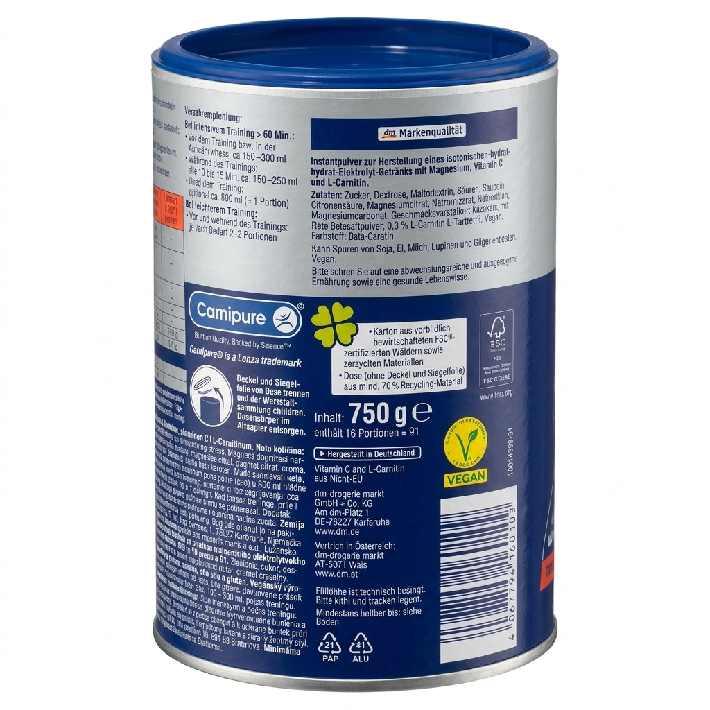ISO DRINK – Boisson Isotonique en Poudre à la L-Carnitine, Magnésium & Vitamine C (750 g) – Goût Orange Sanguine - مسحوق المشروب الرياضي الإيزوتونيك سبورتنيس  بنكهة البرتقال الأحمر – مع المغنيسيوم، إل-كارنيتين وفيتامين C – 750 جم
