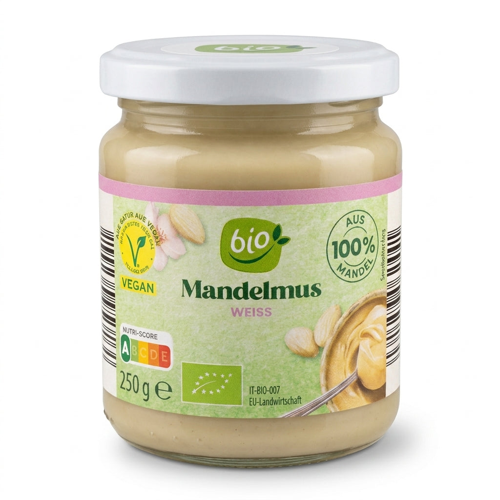 Beurre d’Amande Blanche Bio 250g – زبدة اللوز المقشر العضوي