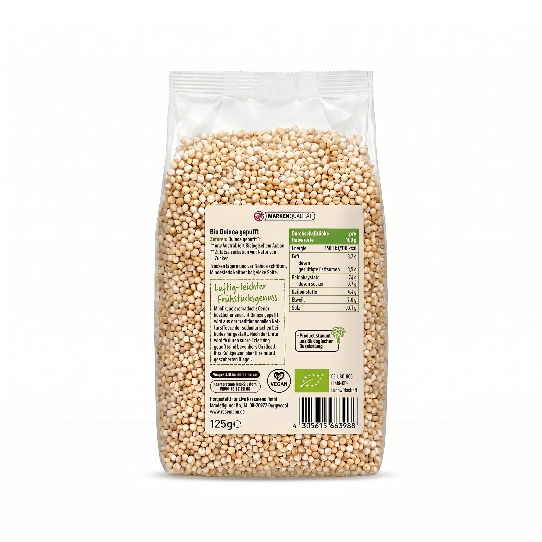Quinoa Soufflé Bio 125g Sans Sucre Ajouté كينوا منفوخة عضوية
