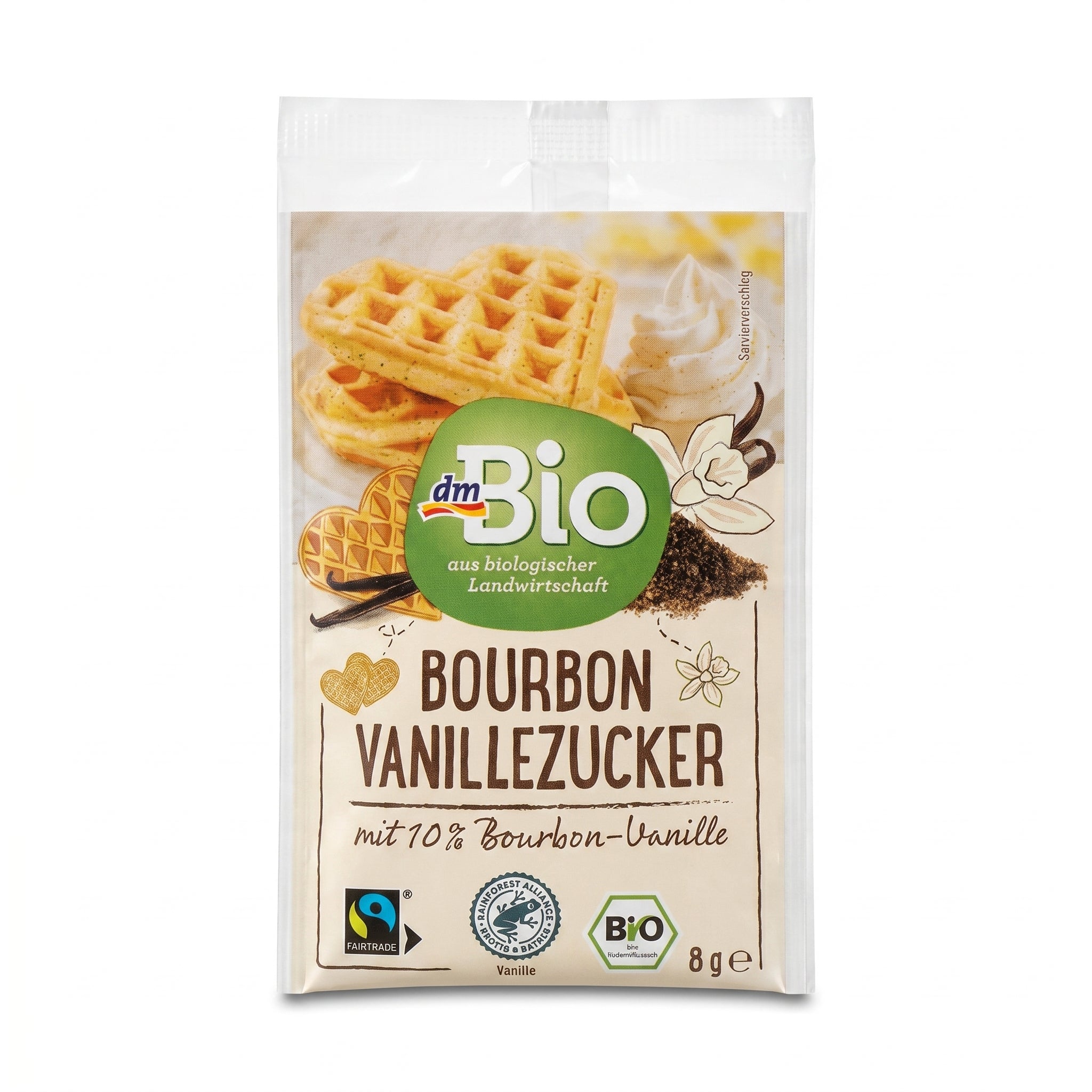 Sucre Vanillé Bourbon Bio 10% de Véritable Vanille, Sucre de Canne (Sachet 8g) سكر فانيليا بوربون العضوي