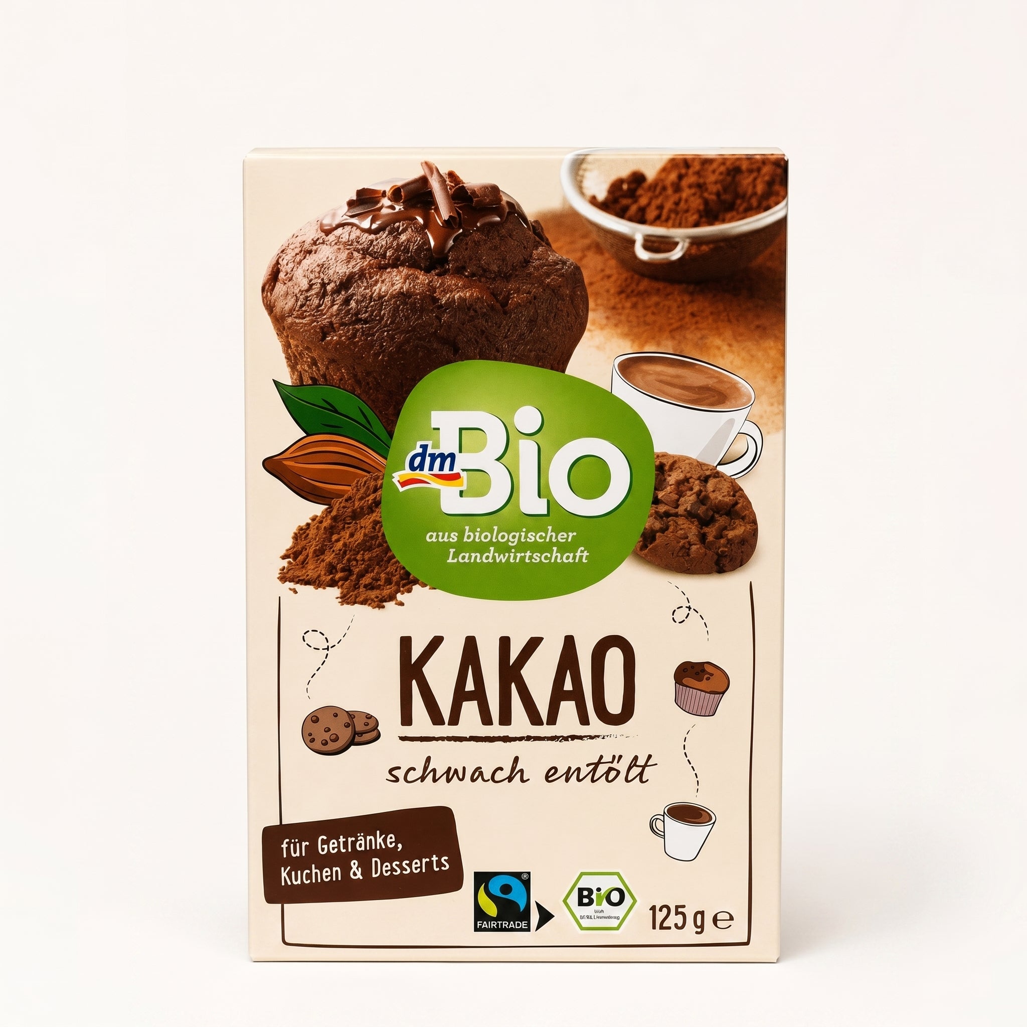 Poudre de Cacao Bio Légèrement Dégraissé 125g مسحوق كاكاو عضوي ألماني خام