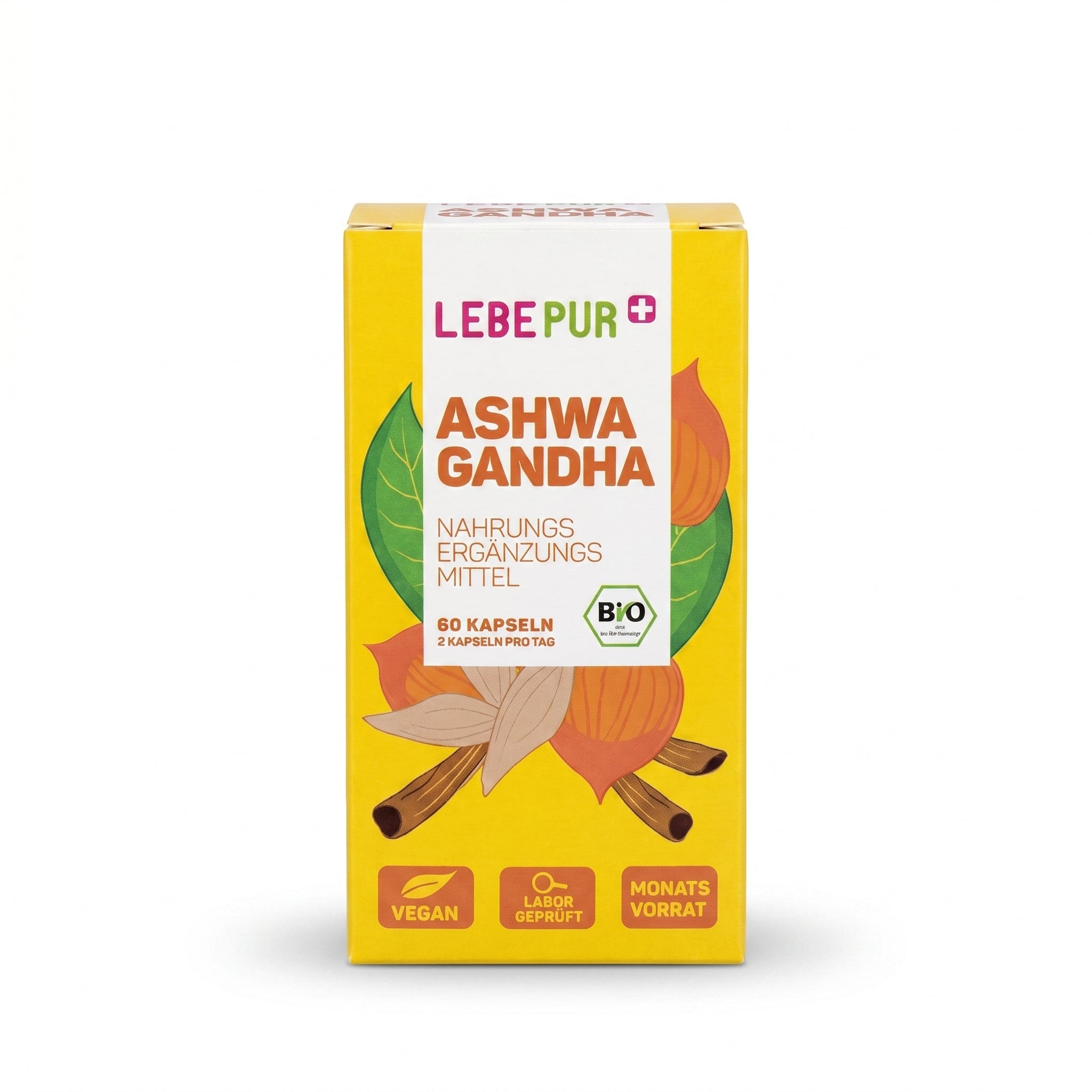 Ashwagandha Bio 1000 mg - 60 Gélules Végétalesb- كبسولات جذور الأشواغاندا العضوية