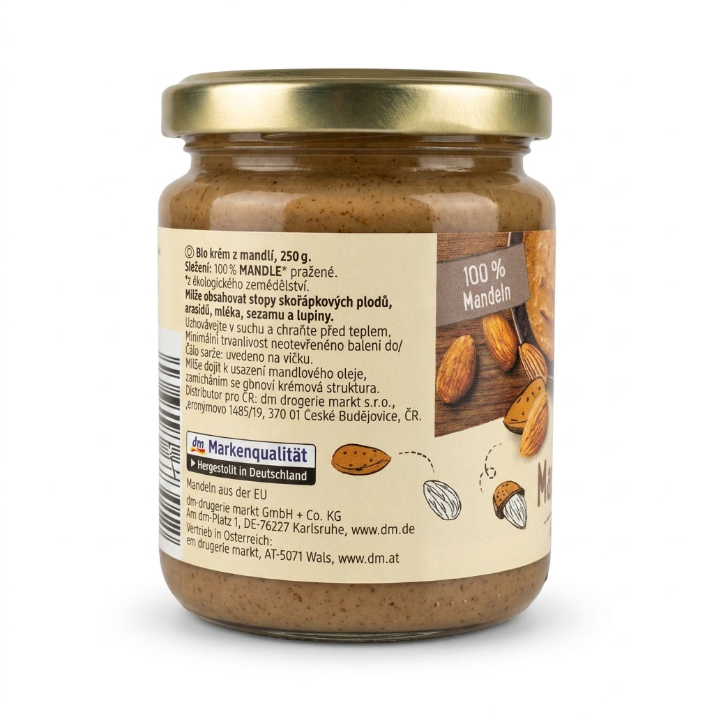 Beurre d'Amandes Complètes grillées Bio – زبدة اللوز المحمر مع القشر العضوية