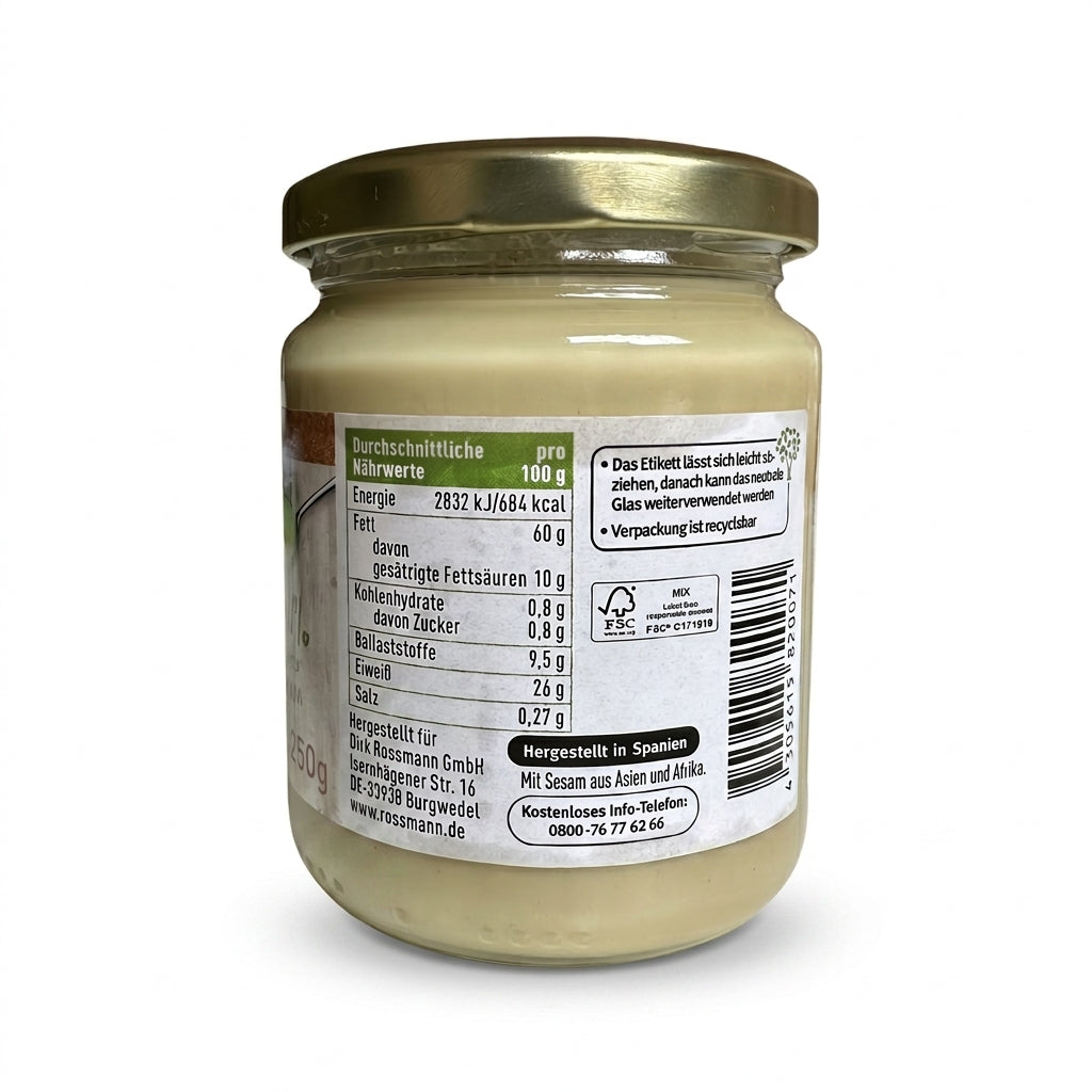 Purée de Sésame BIO 100% Naturelle 250g – %طحينة سمسم طبيعية 100