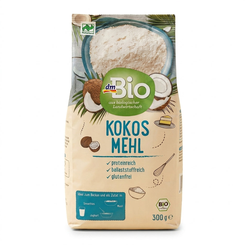 Farine de Coco Bio 300g - دقيق جوز الهند خالٍ من الغلوتين وغني بالألياف