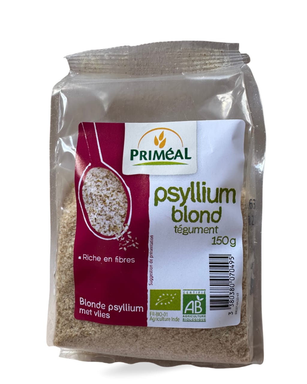 Priméal Psyllium Blond Bio 150g – قشور السيليوم البيضاء العضوية