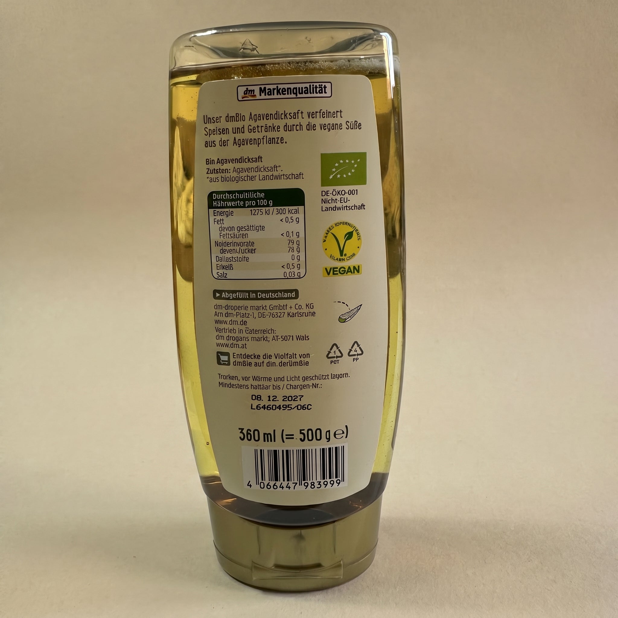 Sirop d'Agave Bio - Alternative Naturelle au Sucre - 360 ml-شراب الصبار (الأغاف) العضوي