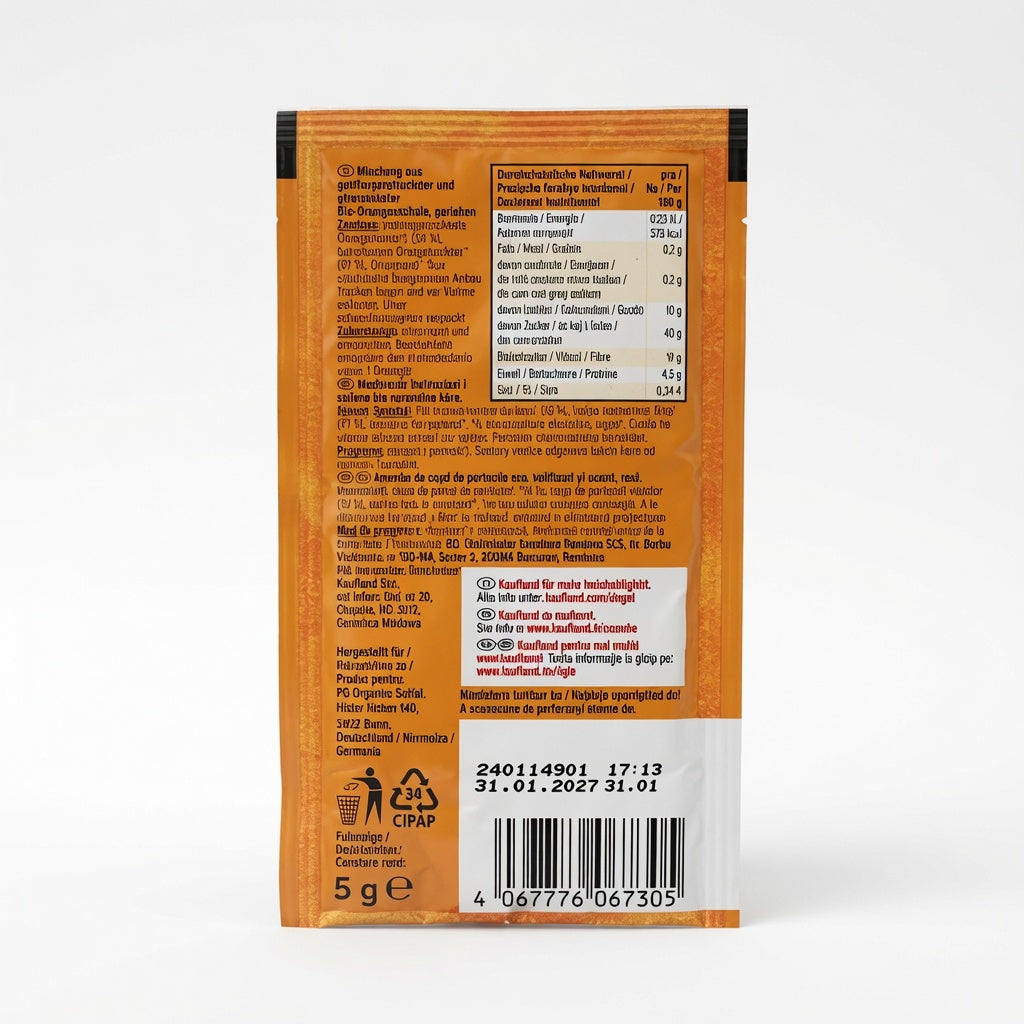 Zeste d'Orange Râpé Biologique (Prêt à l'emploi) - Sachet de 5g - قشر البرتقال العضوي الممتاز من K-Bio - السر الطبيعي لنكهة حلوياتك