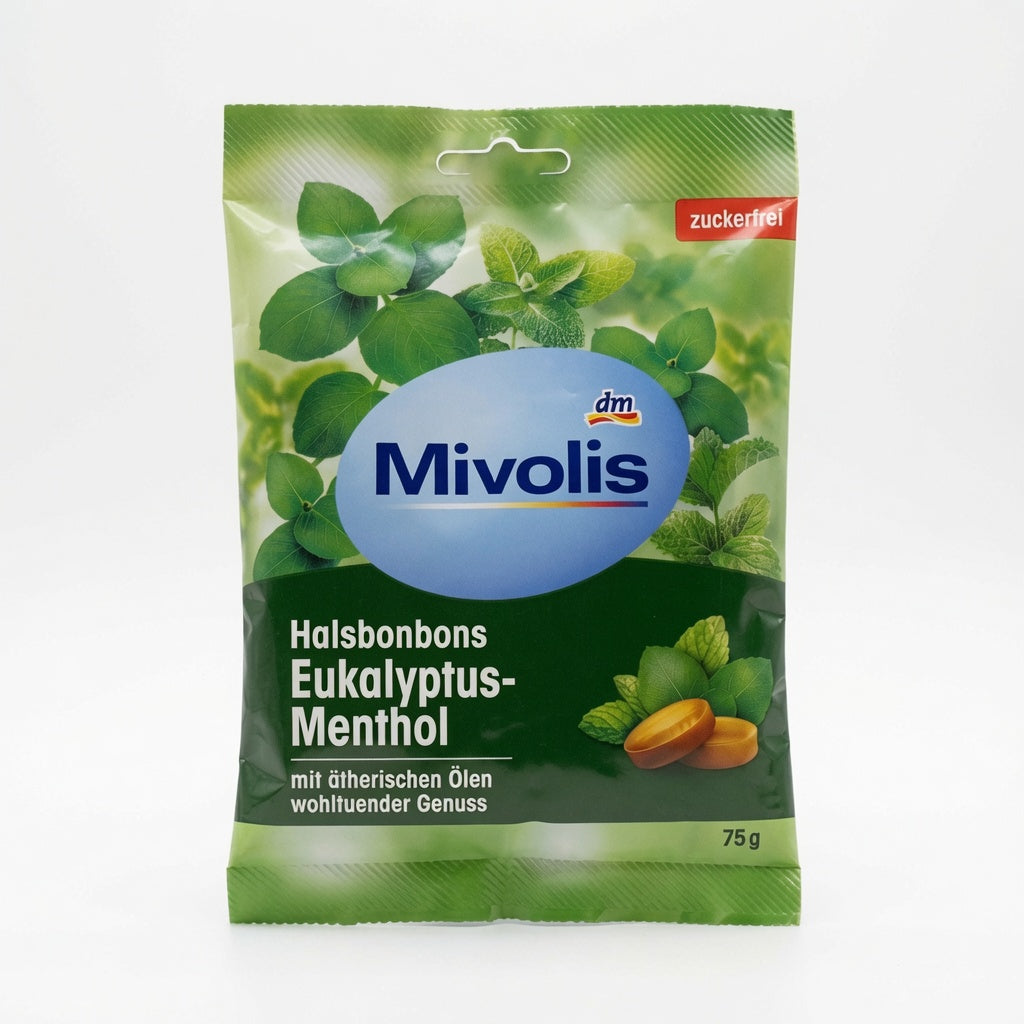 Pastilles Gorge Eucalyptus Menthol Sans Sucre 75g -أقراص الحلق بالأوكالبتوس والمنتول بدون سكر