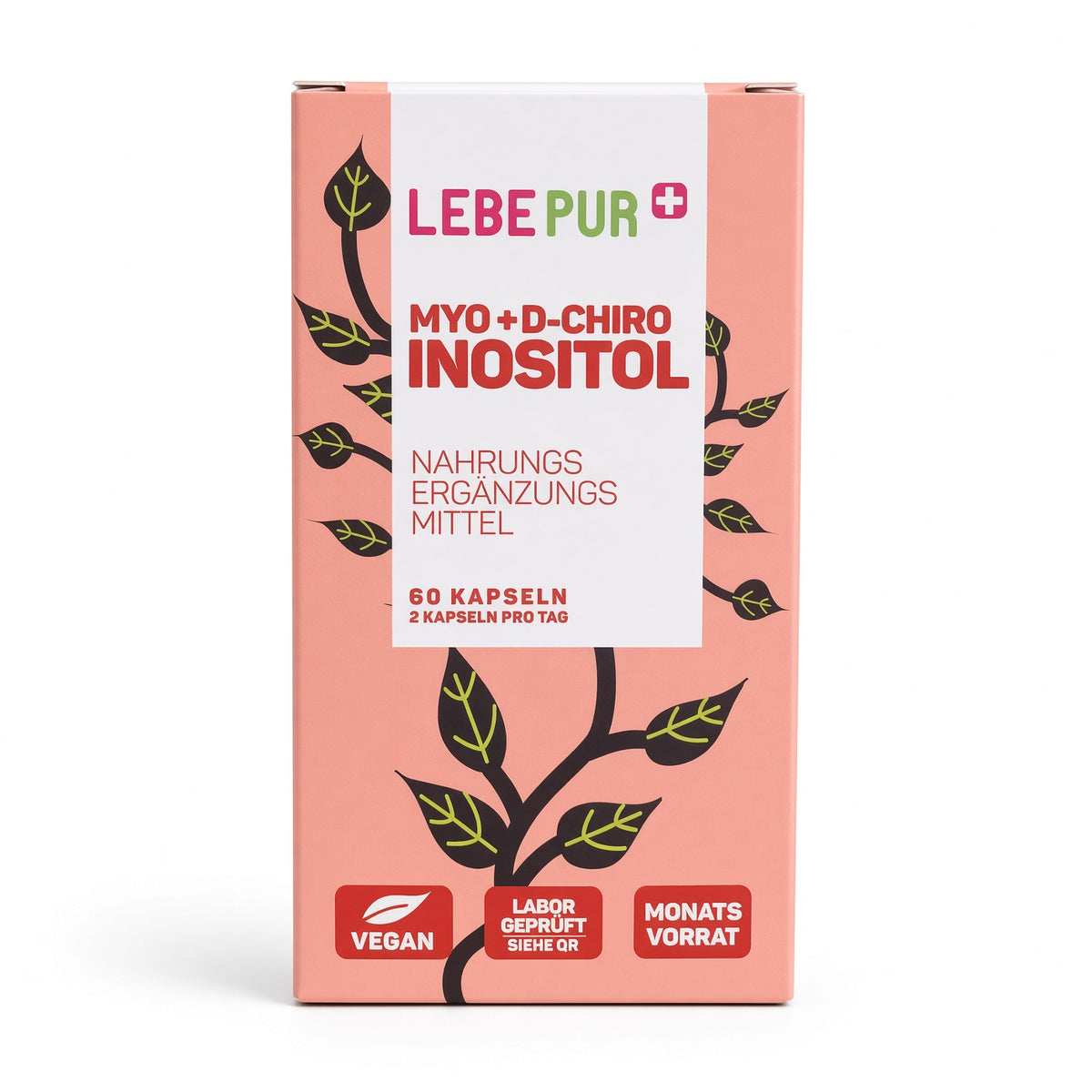 Lebepur+ Myo + D-Chiro Inositol – Complexe Équilibré Pureté Optimale (60 Gélules Végétales – Cure de 1 Mois)-كابسولات ميو ود-تشيرو إينوسيتول من ليبى بور - 60 كابسولة