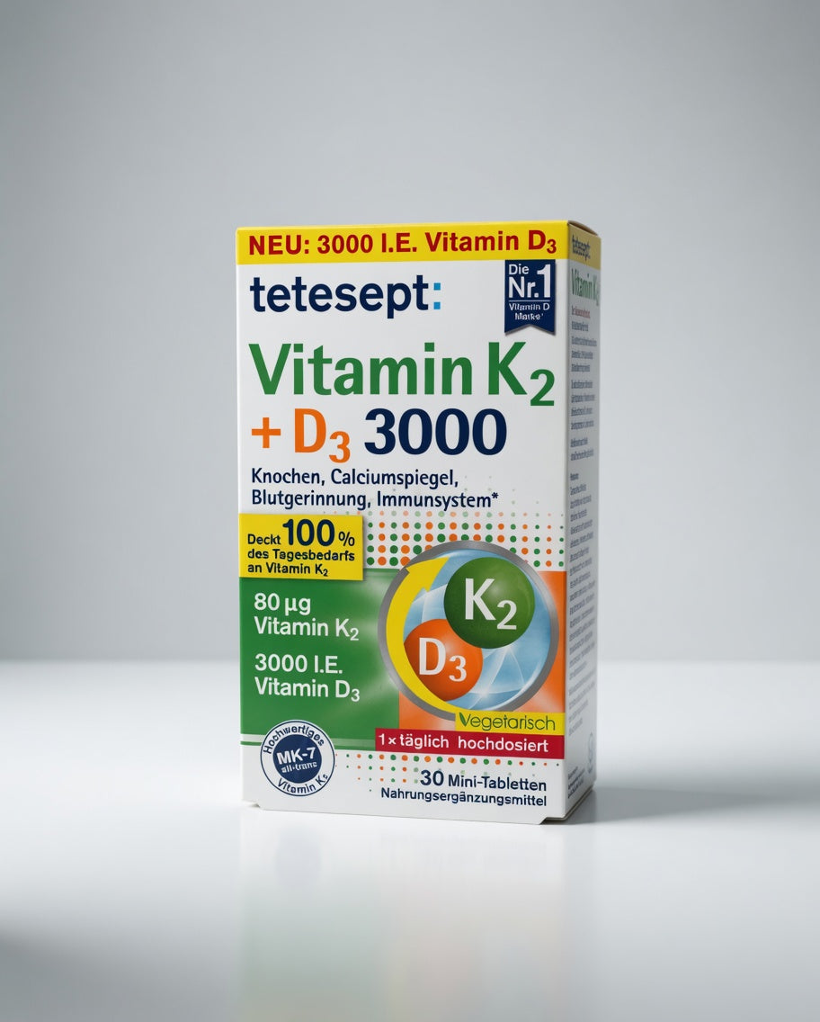 Vitamine K2+ D3 Sans gluten -D3 3000 مكمل غذائي فيتامين