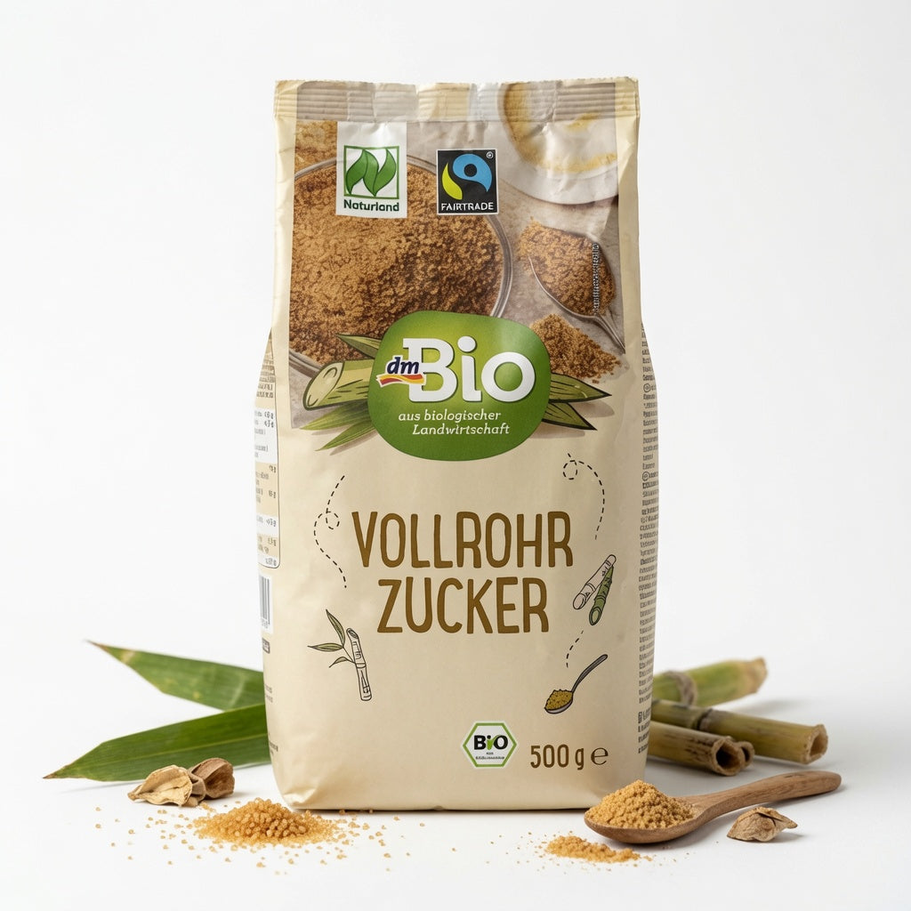 Sucre de Canne Intégral Bio Non Raffiné & Fairtrade 500g سكر قصب السكر الكامل العضوي
