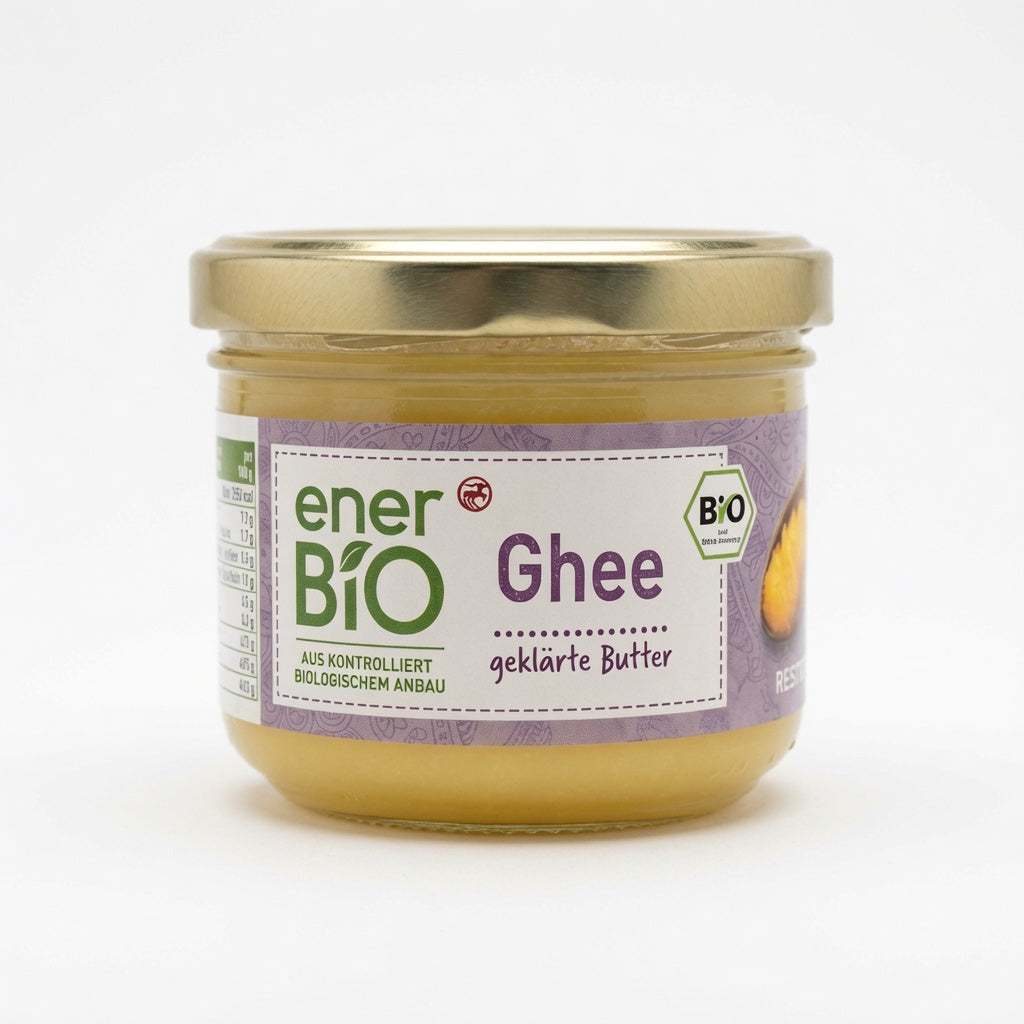 Ghee Bio Beurre Clarifié 180g سمن الغي العضوي النقي (زبدة مصفاة) من إنيربيو - مثالي للطبخ والقلي