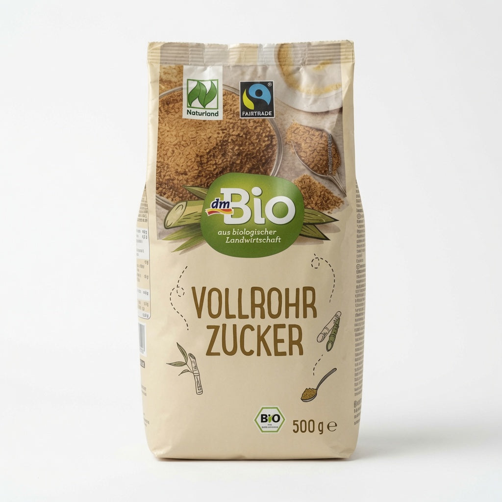 Sucre de Canne Intégral Bio Non Raffiné & Fairtrade 500g سكر قصب السكر الكامل العضوي