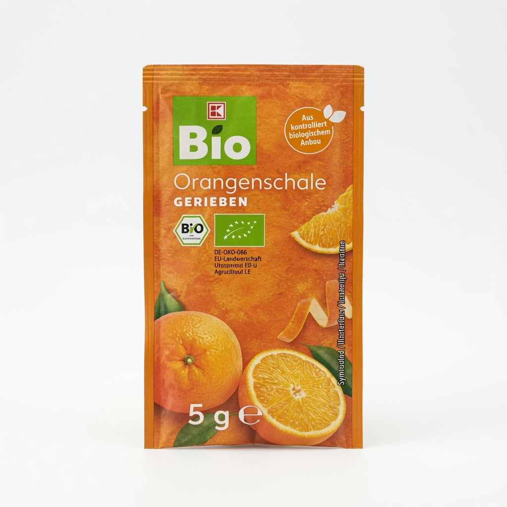 Zeste d'Orange Râpé Biologique (Prêt à l'emploi) - Sachet de 5g - قشر البرتقال العضوي الممتاز من K-Bio - السر الطبيعي لنكهة حلوياتك