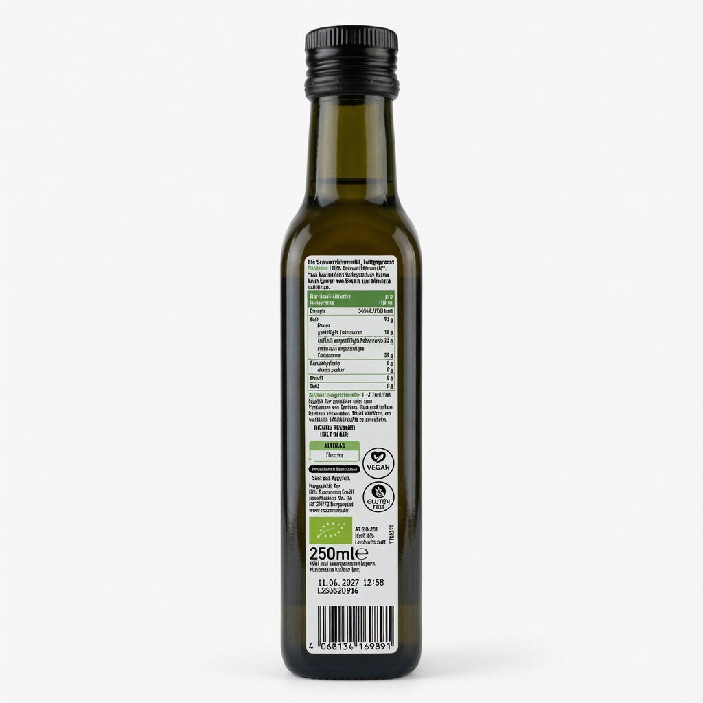 Huile de Nigelle Vierge 100% Bio Pressée à Froid 250 ml  زيت الحبة السوداء العضوي المعصور على البارد