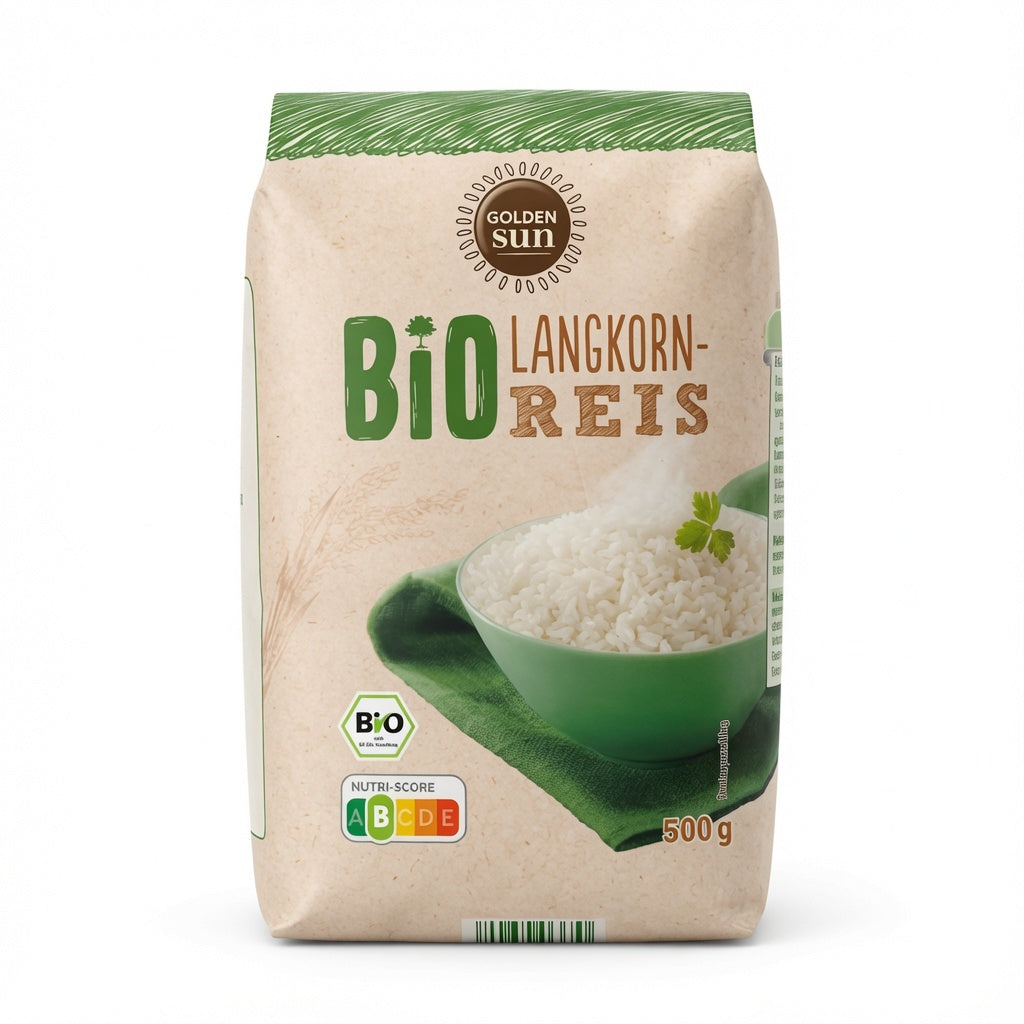 Riz Long Grain Biologique de Qualité Supérieure - 500g - أرز طويل الحبة عضوي