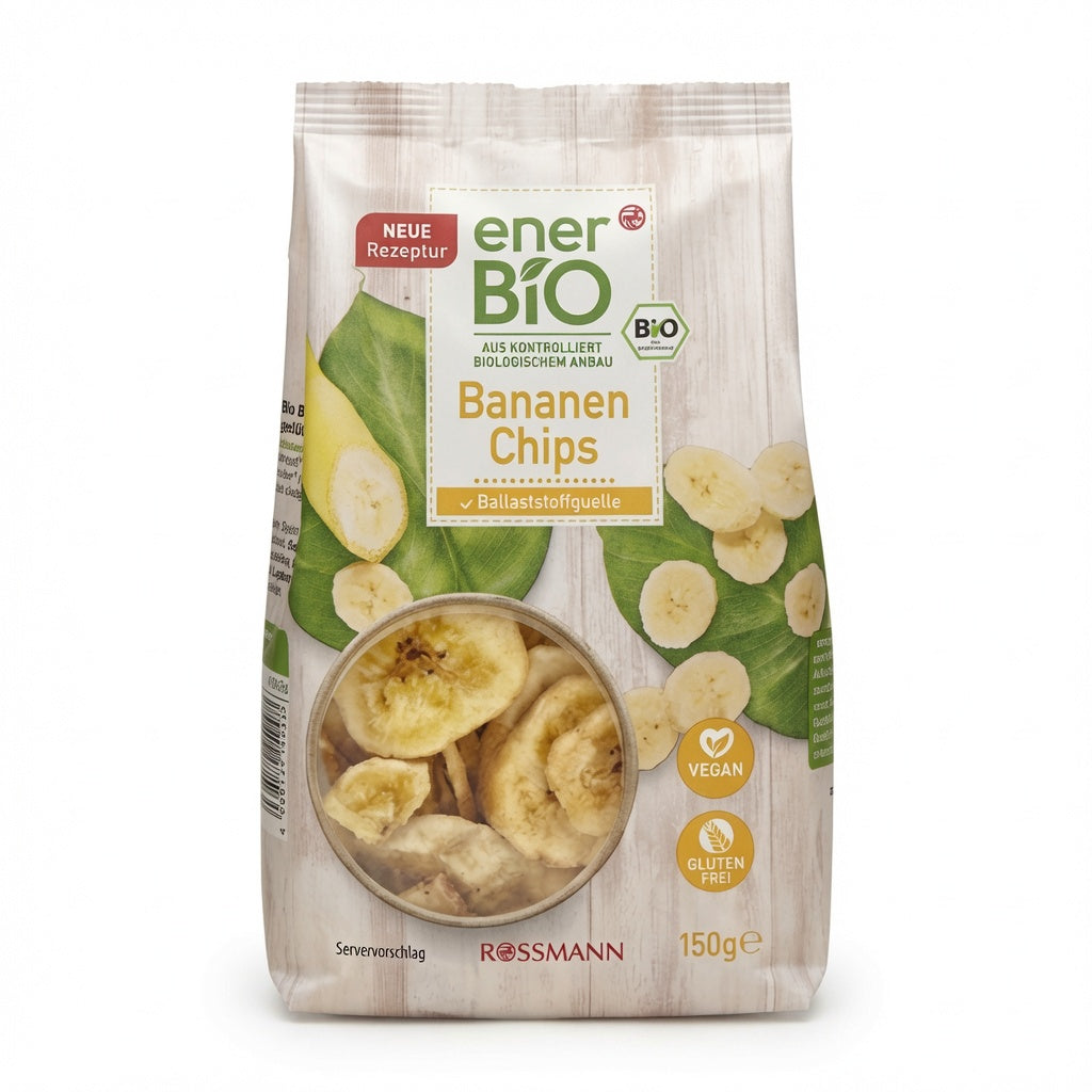 Chips de Banane Bio 150g رقائق الموز العضوية المقرمشة خالية من الغلوتين