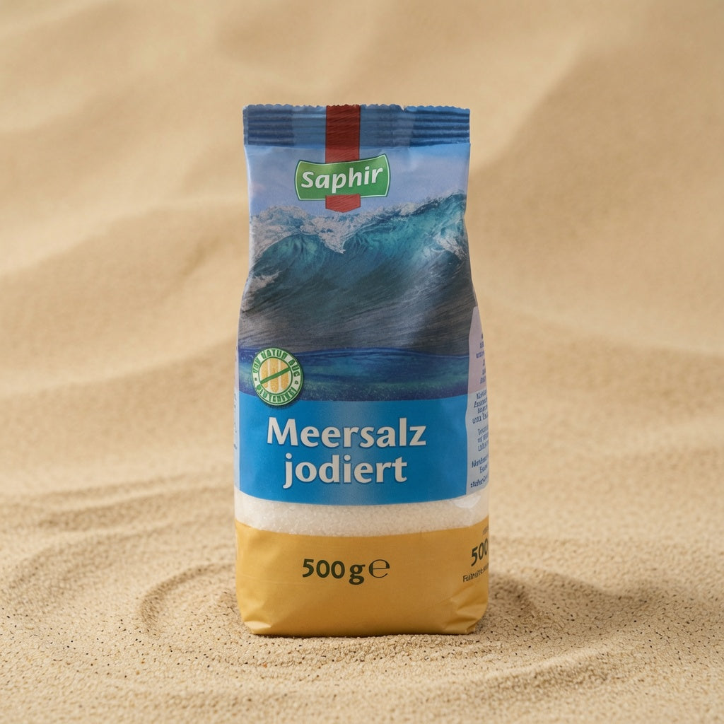 Sel Marin Iodé Fin - Naturellement Sans Gluten - 500g-ملح البحر باليود