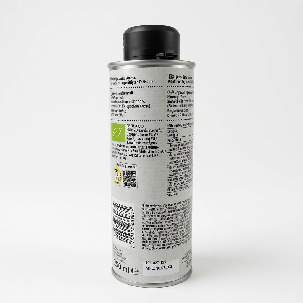 Huile de Nigelle Bio Vierge - Pressée à Froid 250ml -زيت الحبة السوداء (حبة البركة)