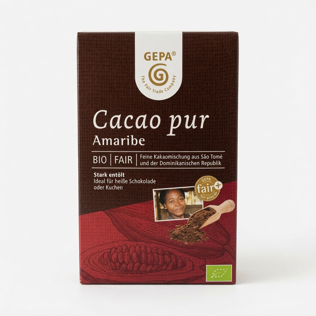 Cacao Pur "Amaribe" Fortement Dégraissé (Bio & Équitable) مسحوق كاكاو جيبا "أماريب" العضوي النقي