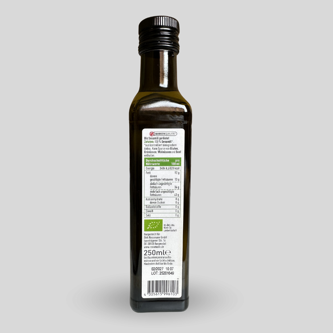 Huile de Sésame Grillé Bio 250ml -زيت السمسم المحمص العضوي