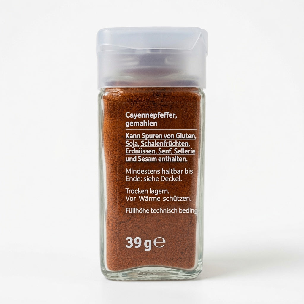 Poivre de Cayenne Moulu REWE 39g فلفل كايين حار مطحون من ريوي  - جودة عالية