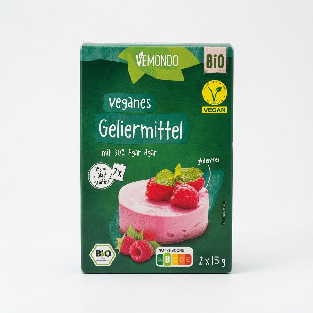 Vemondo Geliermittel Végane Bio – Gélifiant Bio à l'Agar Agar (2x15g) | فيمندو مادة تجميد عضوية نباتية بالأغار أغار