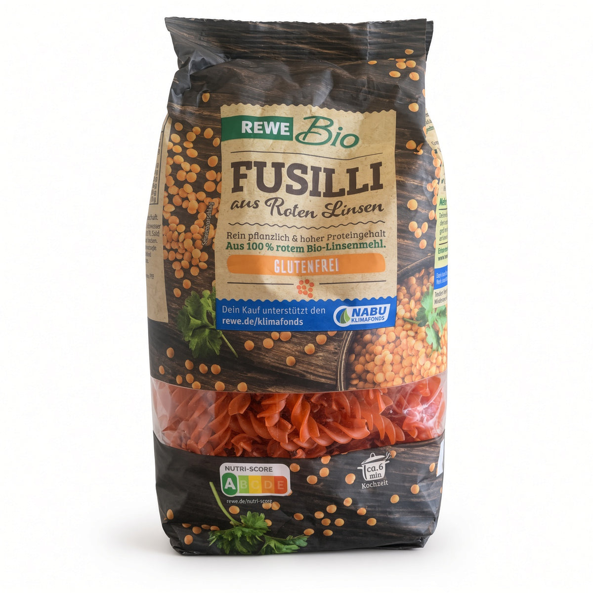 Fusilli aux Lentilles Rouges – Pâtes 100 % Farine de Lentilles Rouges Bio Sans Gluten (Sachet)-معكرونة فوزيلي بعدس أحمر عضوي خالية من الجلوتين