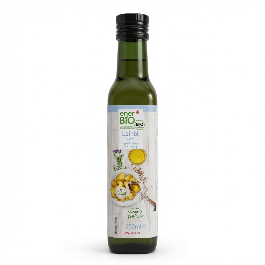 Huile de Lin Vierge Bio Pressée à Froid 250ml riche en omega 3 زيت بذور الكتان العضوي المعصور على البارد