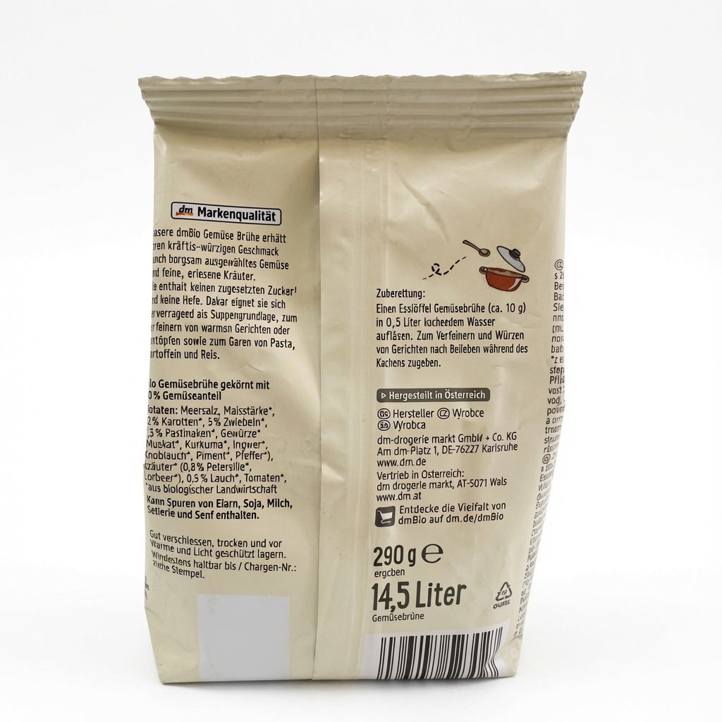 Bouillon de Légumes Bio en Poudre - Sans Levure & Sans Gluten - 290g- مسحوق مرق الخضار العضوي والنباتي