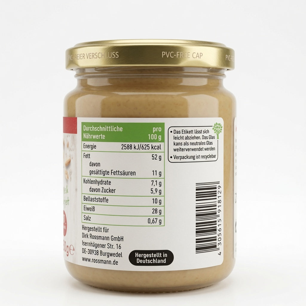Beurre de Cacahuète Crunchy Bio 99% Cacahuètes, Sans Huile de Palme 250g  فول سوداني خالص... كرانشي، طبيعي، بدون سكر مضاف